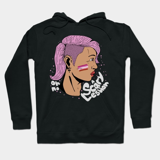 "Scary" Lesbian w/o glasses Hoodie by FIREDRA6ON